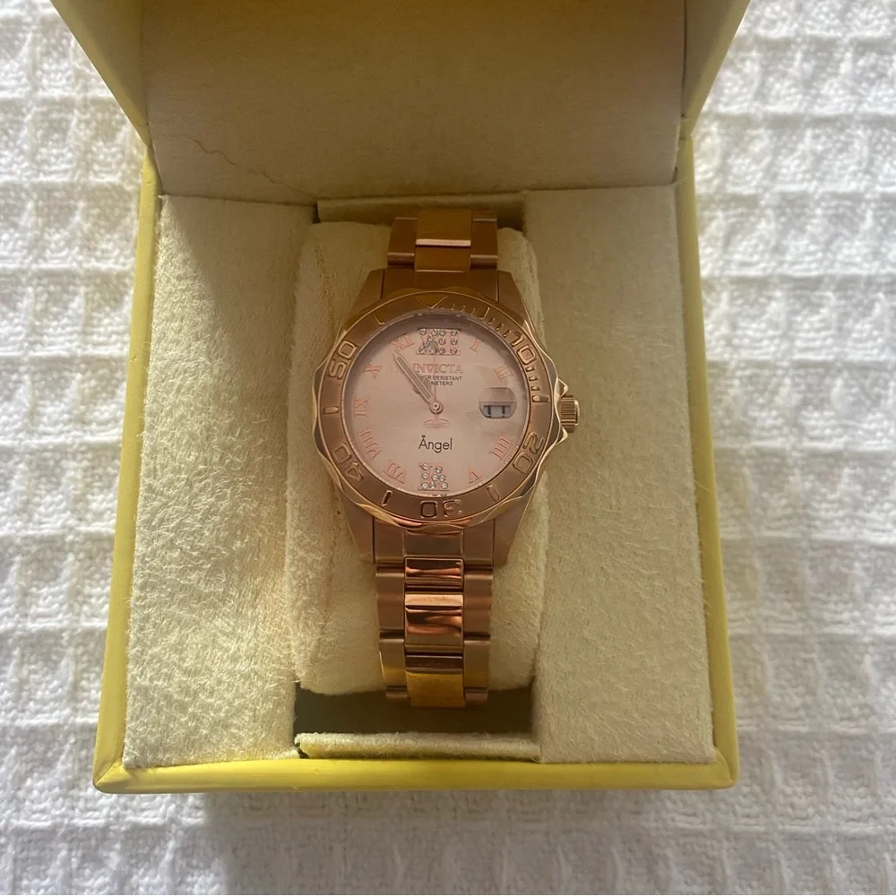 Invicta Angel watch rose gold quartz NIB